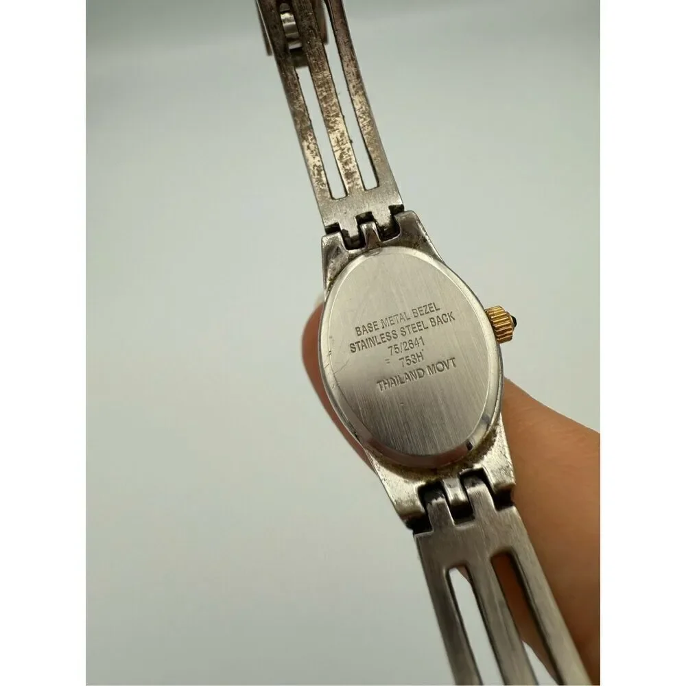 Armitron Womens Green Dial Two-Tone Quartz Now Diamond Watch